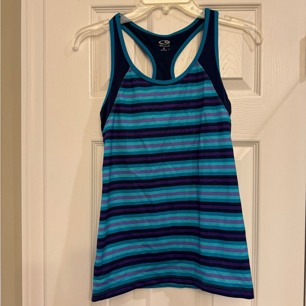 Champion Women's Striped Tank Top - Blue and Purple